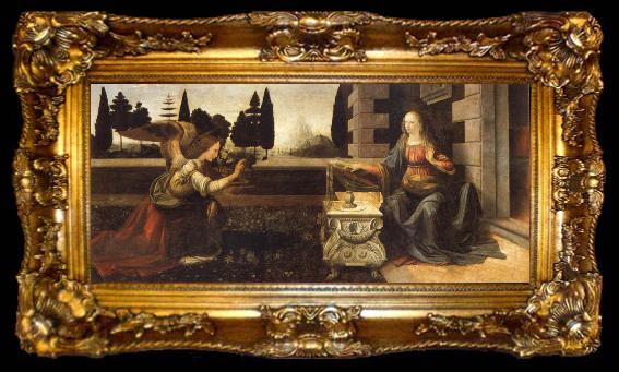 framed  LEONARDO da Vinci Annunciation, ta009-2